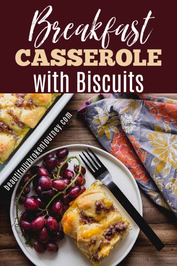 Breakfast Casserole with Biscuits is easy and quick to prepare and is perfect for the upcoming holidays or for a special gathering! #breakfastcasserole #breakfast