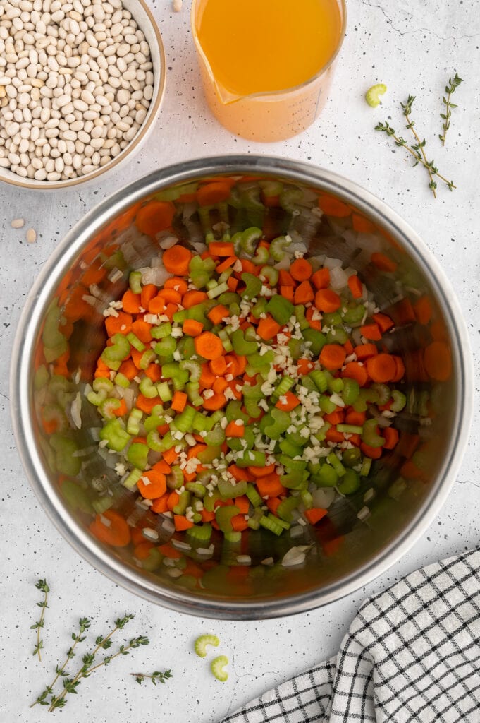 diced veggies in an instant pot