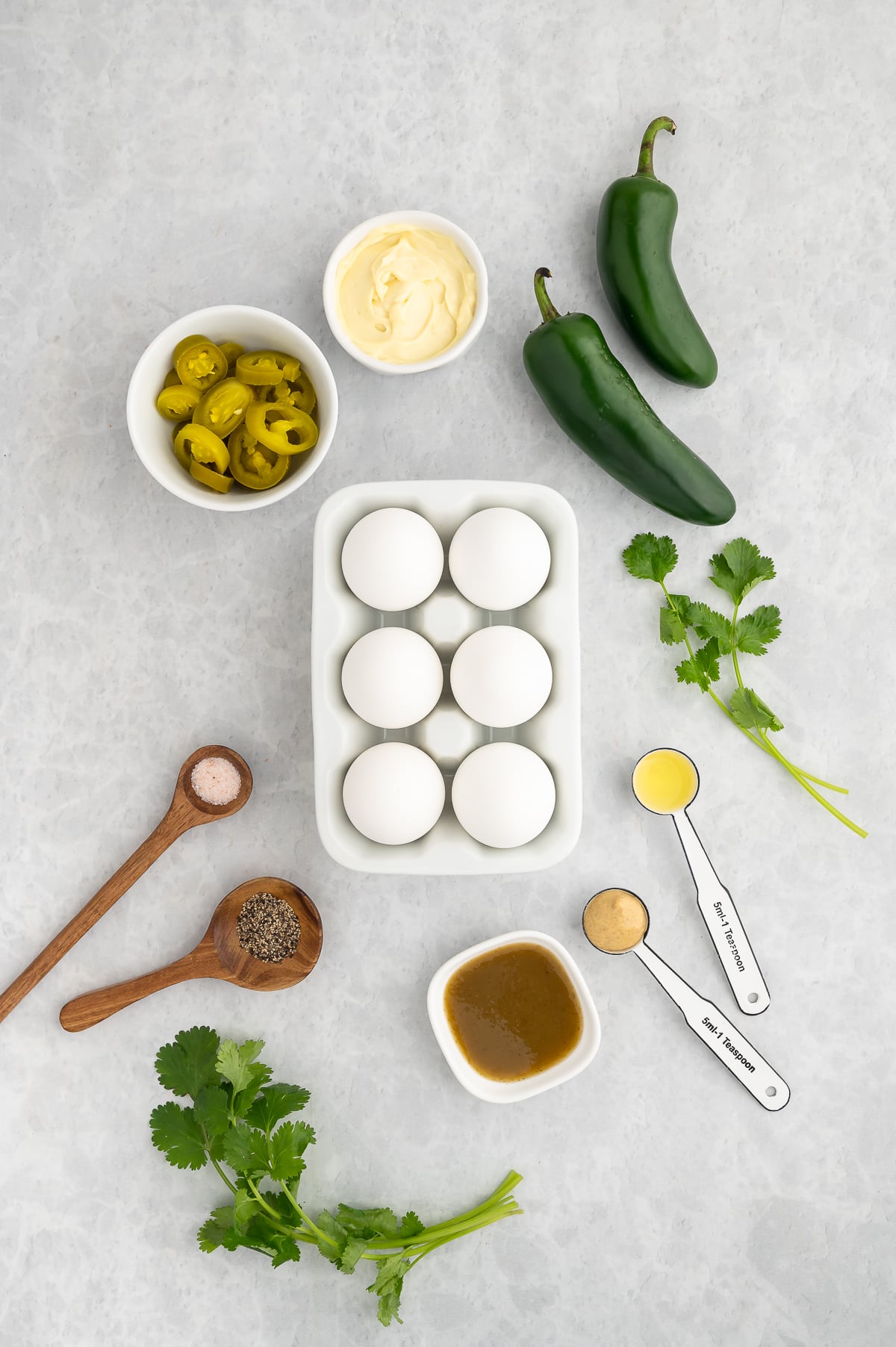 all the ingredients for jalapeno deviled eggs