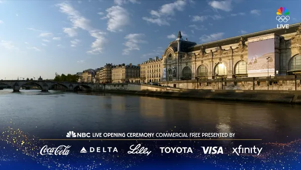 NBCUniversal Olympic broadcast with sponsor logos