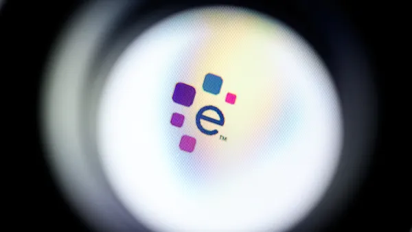 A close up of credit reporting firm Experian's logo