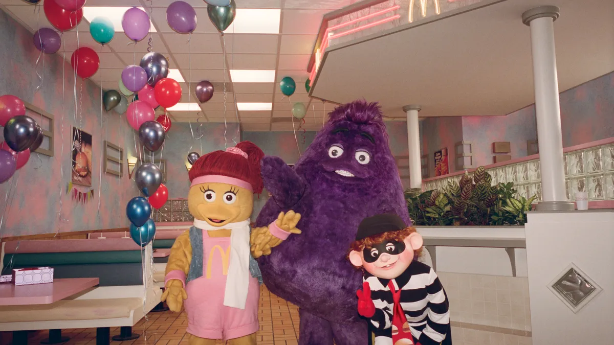 Grimace Celebrating Birthday with McDonaldland Friends