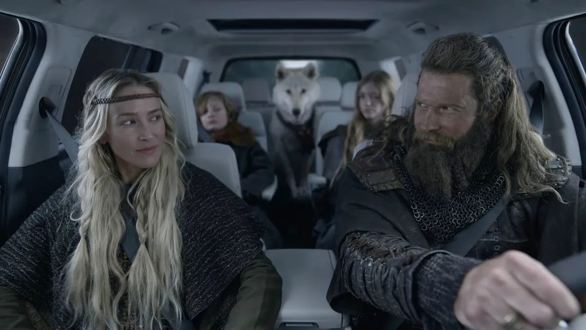 A family of Vikings drives Hyundai's Santa Fe SUV in a new ad campaign.