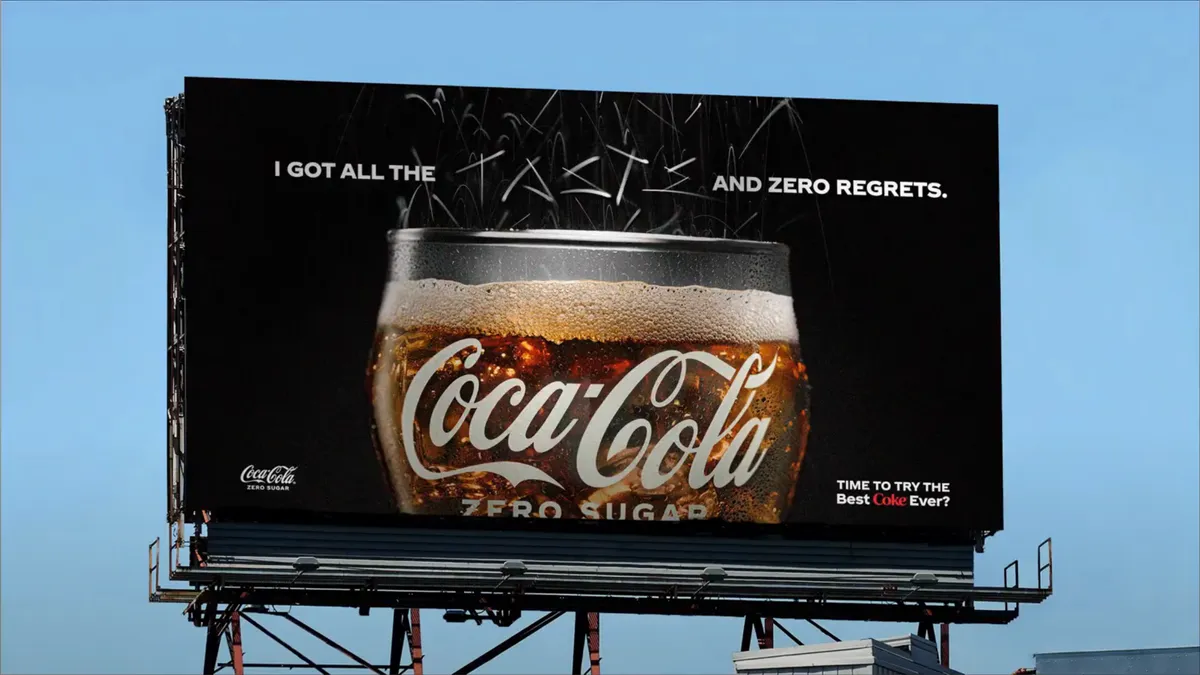 A Coke Zero billboard