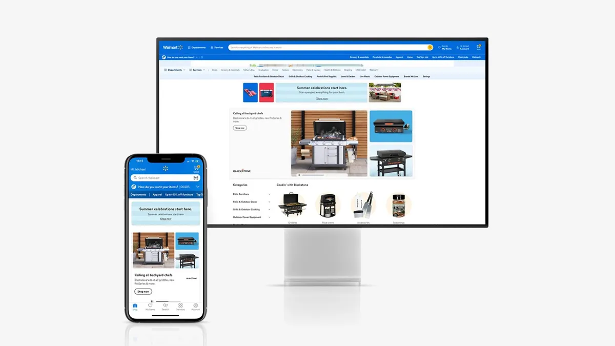 Walmart on mobile and desktop